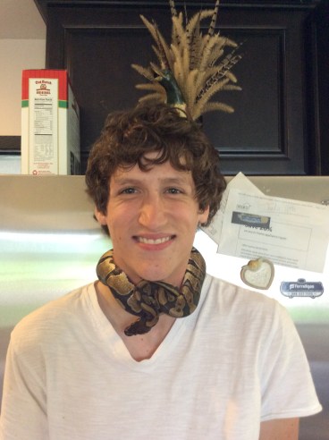 Andy with Frank, our Ball Python-2017